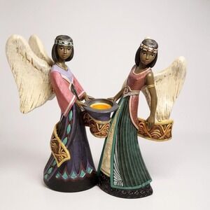 Enesco Vintage Angel Princesses Helping Each Other New Open Box 7 3/4 In Tall